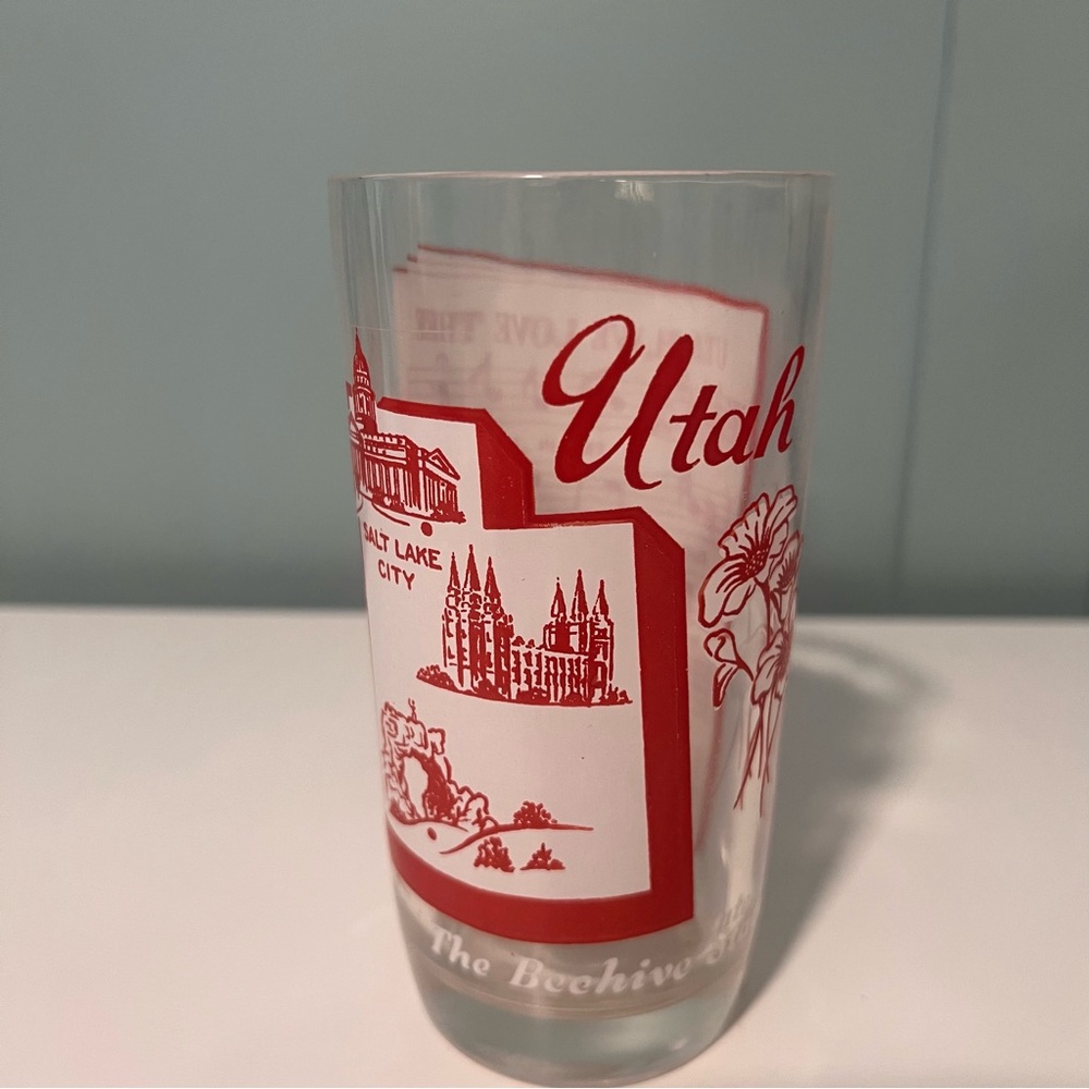 Utah State 8 oz. Glass Tumbler.